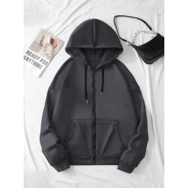 Women's Koi Fish & for Lotus Zip-Up Hoodie Jacket - Dark Green/Red Accents, Front Pockets, Machine Washable Zippered Hooded Sweatshirt for Fall/Winter Casual & Formal Outfits, Winter Wear, Artistic Design, Soft Material, Trend Followers