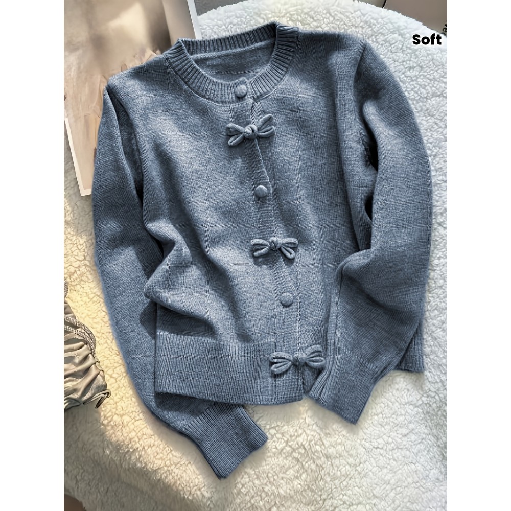 New Retro Buttoned Sweater Women's Fashionable Cardigan Top Soft and Cozy Knitwear